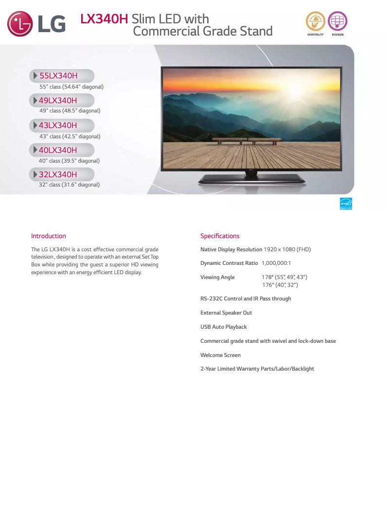 Página 1 del manual Manual de usuario LG LX340H Slim LED