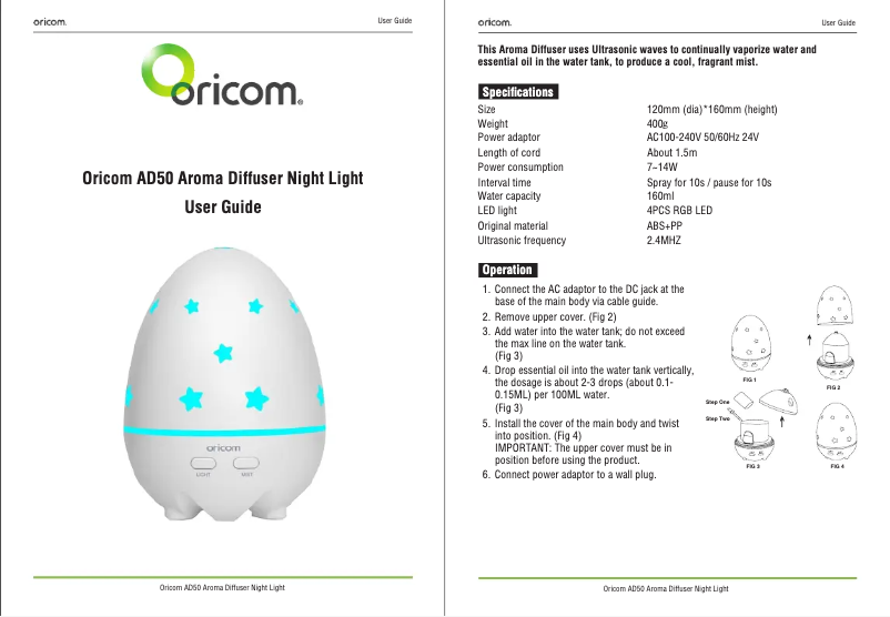 Image de la première page du manuel de l'appareil AD50