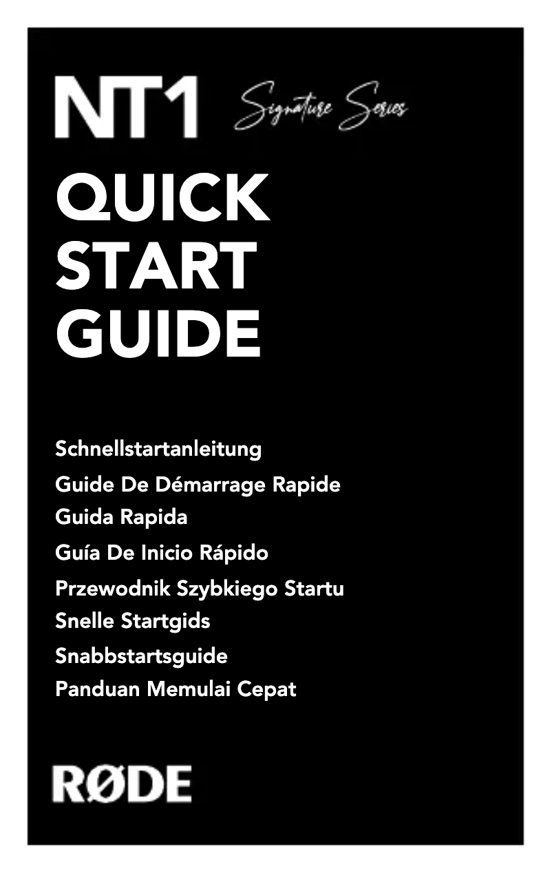 Page 1 de la notice Manuel utilisateur Røde NT1