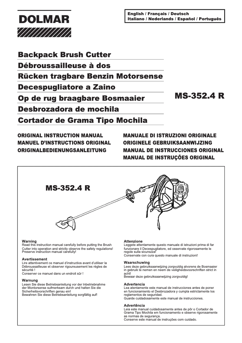 Página 1 del manual Manual de usuario Dolmar MS352.4R