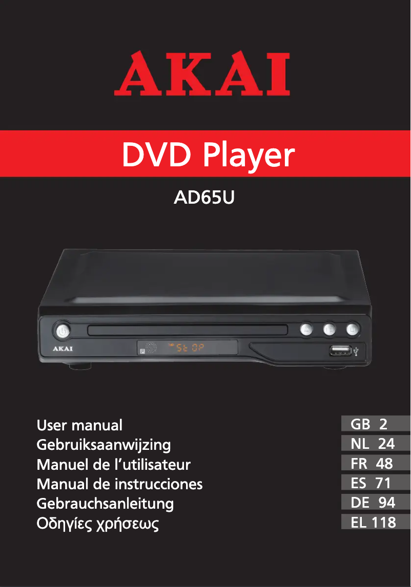 Page 1 de la notice Manuel utilisateur AKAI AD65U