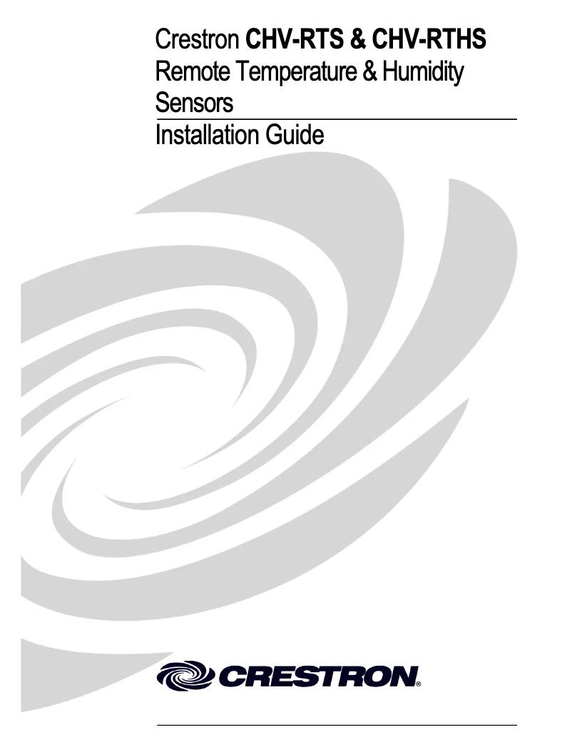 Image de la première page du manuel de l'appareil CHV-RTHS