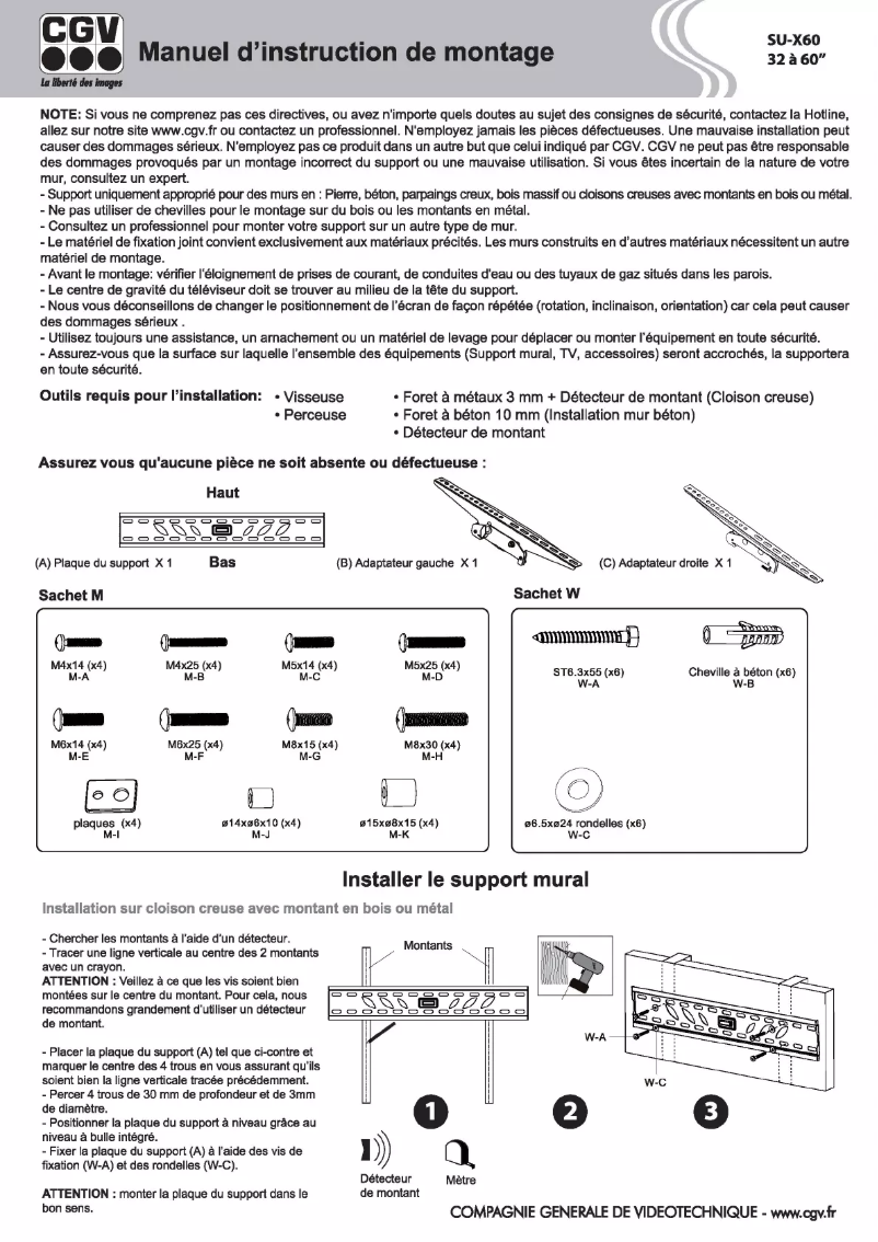 Image de la première page du manuel de l'appareil SU-X60