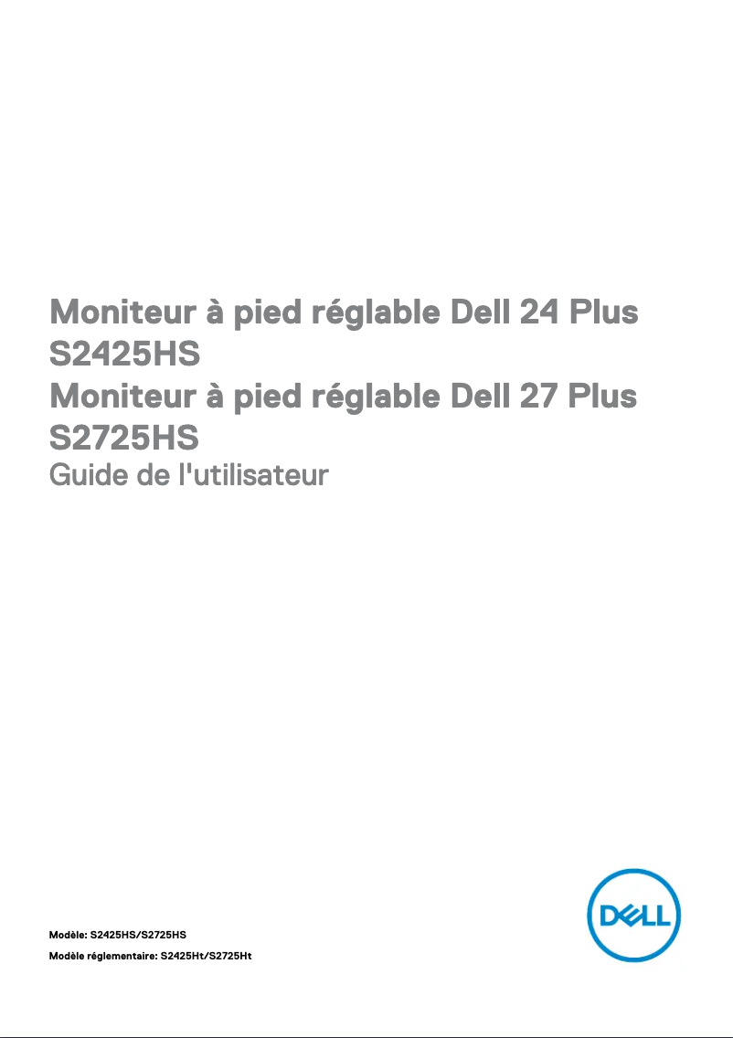 Page 1 de la notice Manuel utilisateur Dell S2725HS