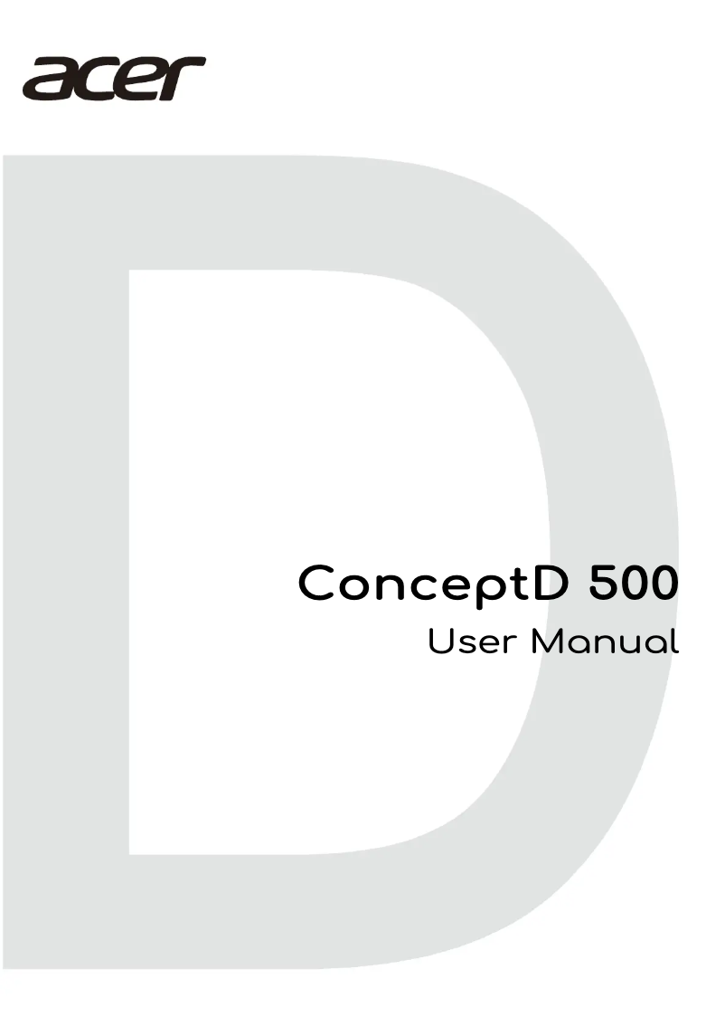 Image de la première page du manuel de l'appareil ConceptD 500