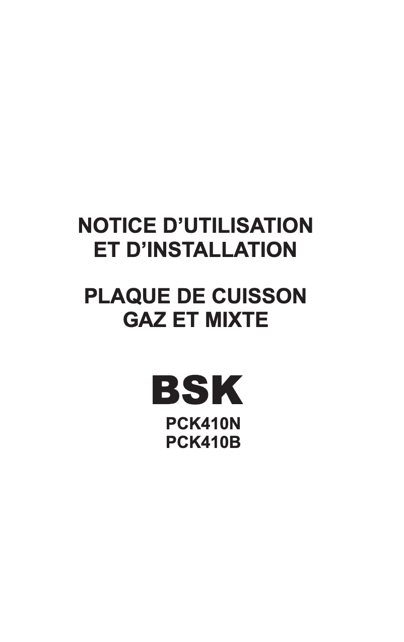 Page 1 de la notice Manuel utilisateur BSK PCK410B