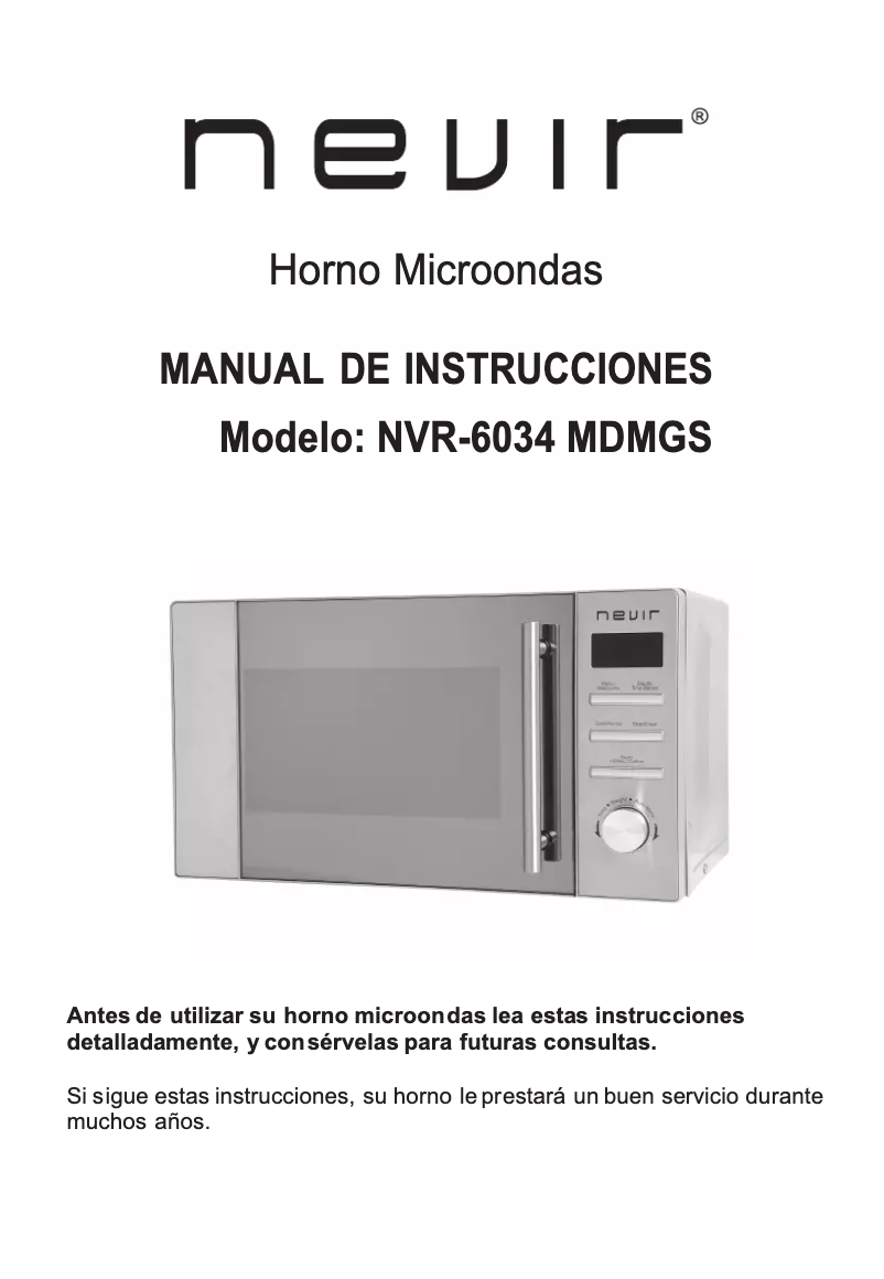 Image de la première page du manuel de l'appareil NVR-6034 MDMGS