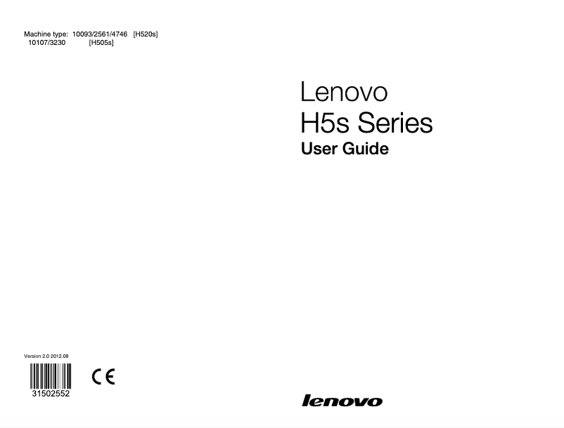 Page n°1 - Manuel utilisateur Lenovo H535s