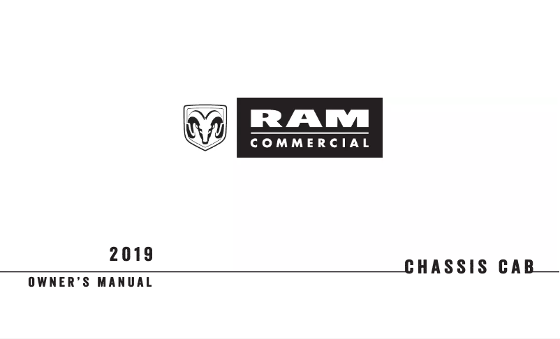 Page 1 de la notice Manuel utilisateur RAM Chassis Cab (2019)