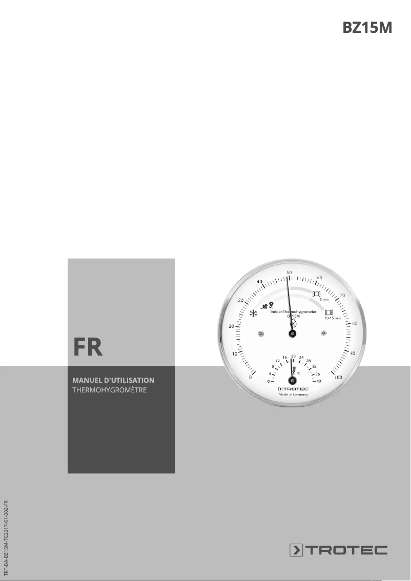 Image de la première page du manuel de l'appareil BZ15M