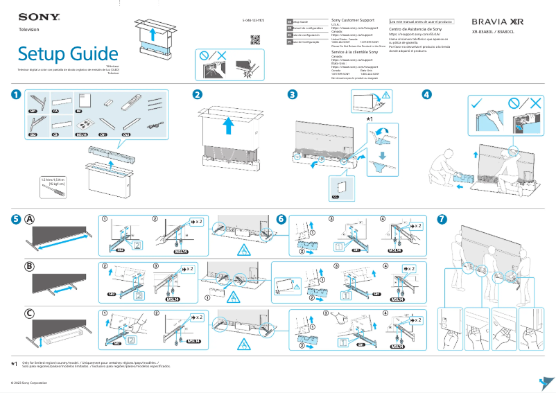 Página 1 del manual Guía de instalación Sony XR-83A80L