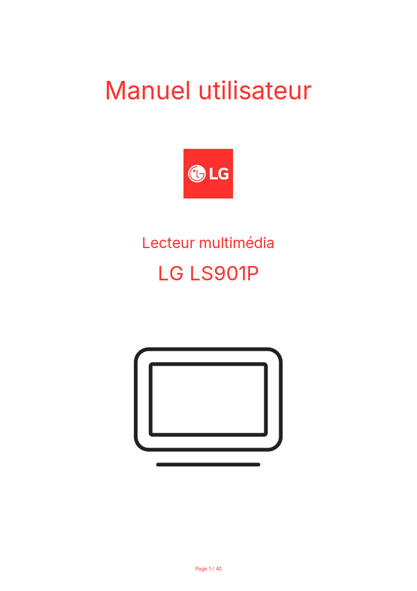 Page n°1 - Manuel utilisateur LG LS901P