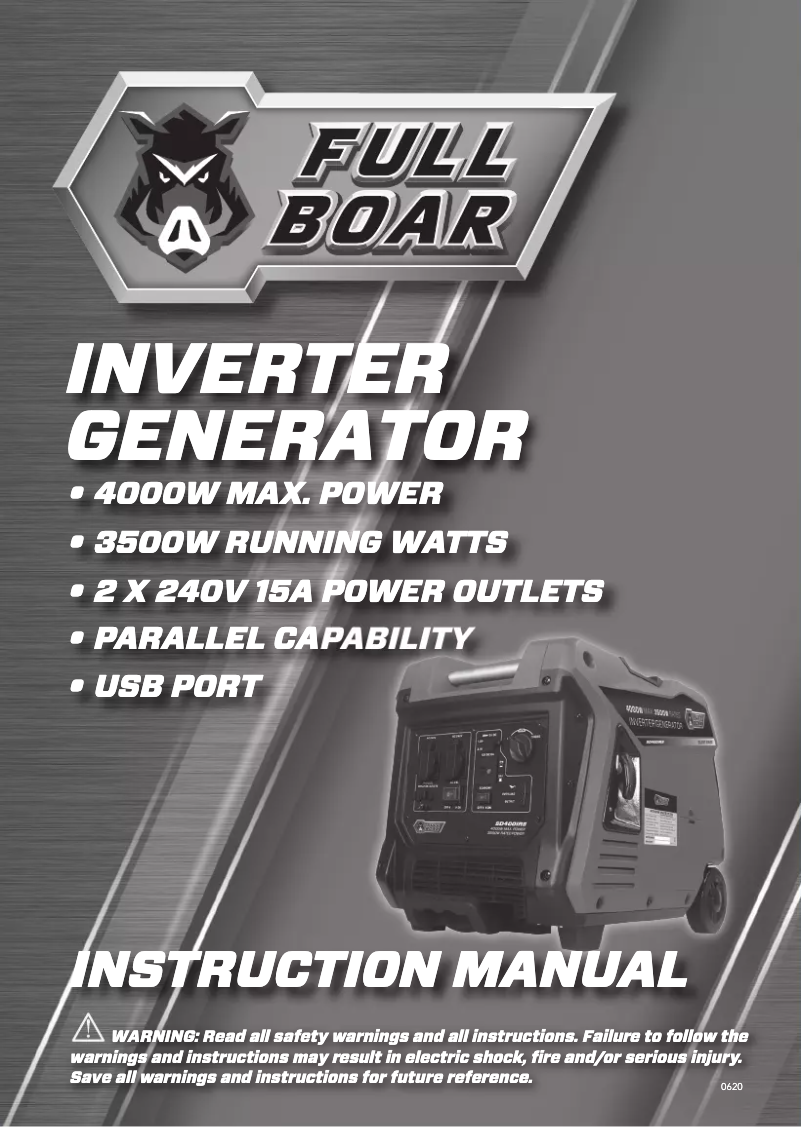 Page n°1 - Manuel utilisateur Full Boar SD4000IRS