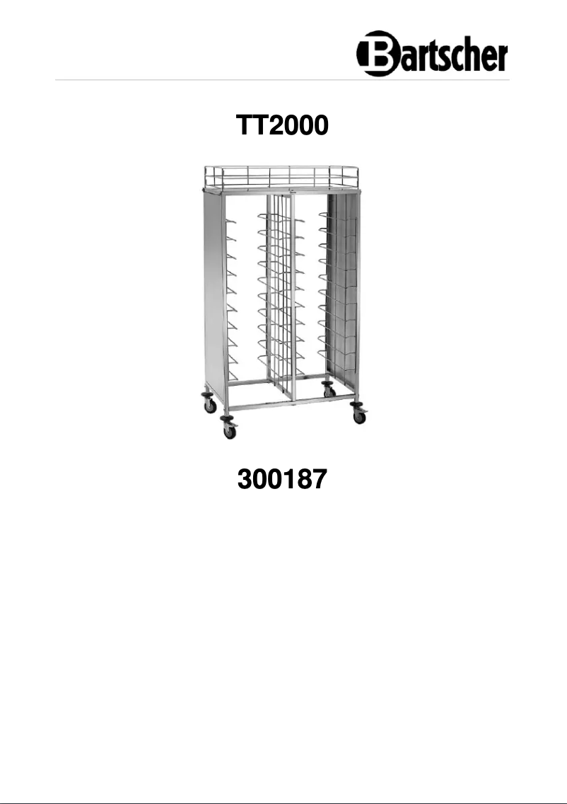 Page n°1 - Manuel utilisateur Bartscher TT2000