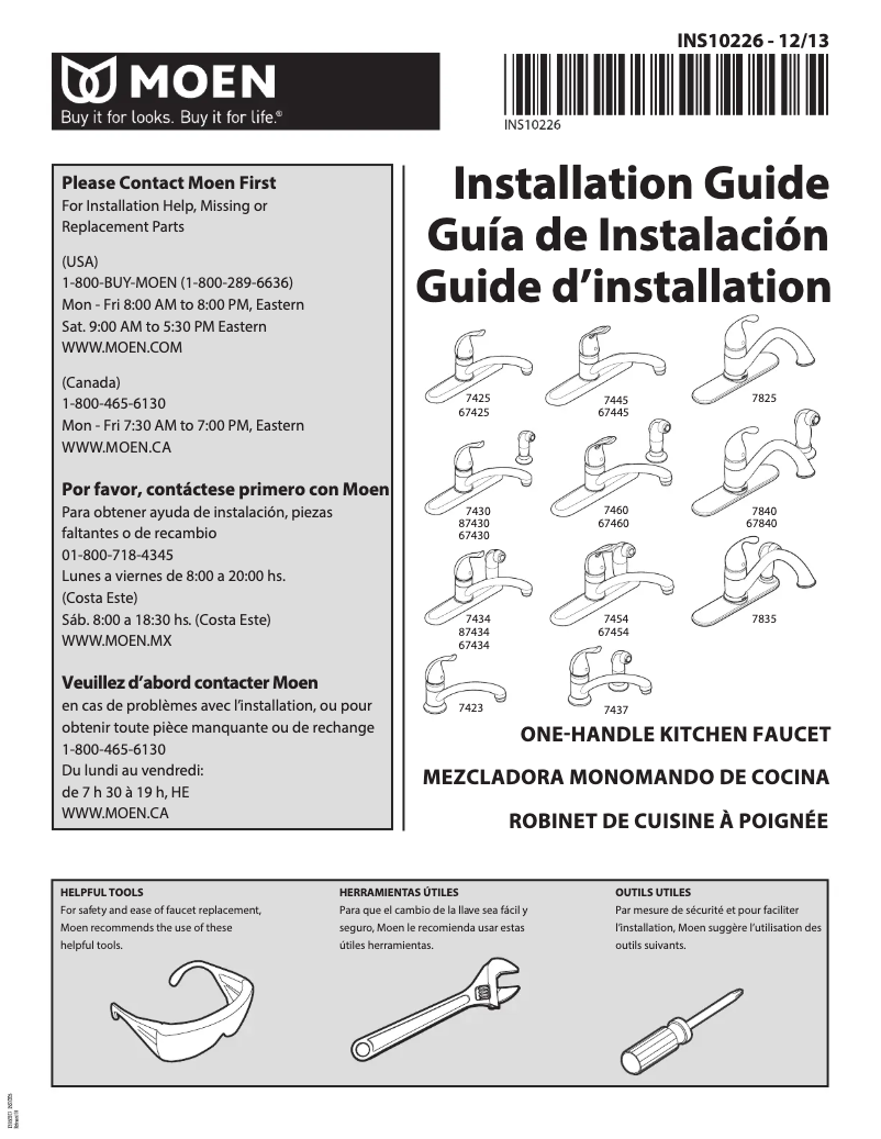 Page n°1 - Manuel utilisateur Moen Chateau 7437