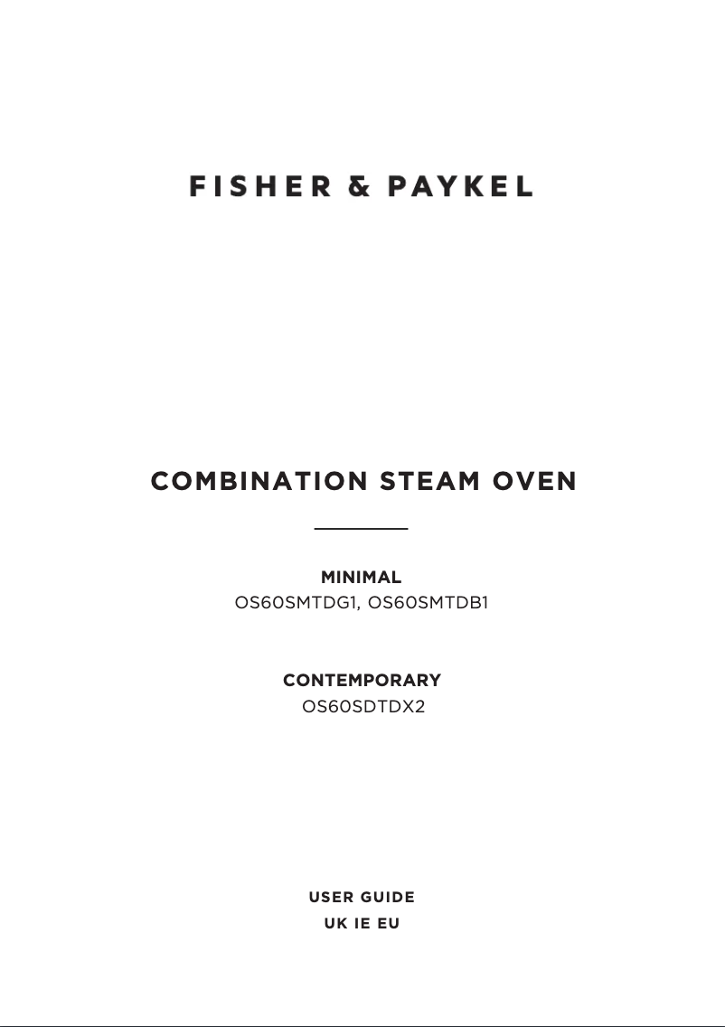 Página 1 del manual Manual de usuario Fisher & Paykel OS60SMTDB1