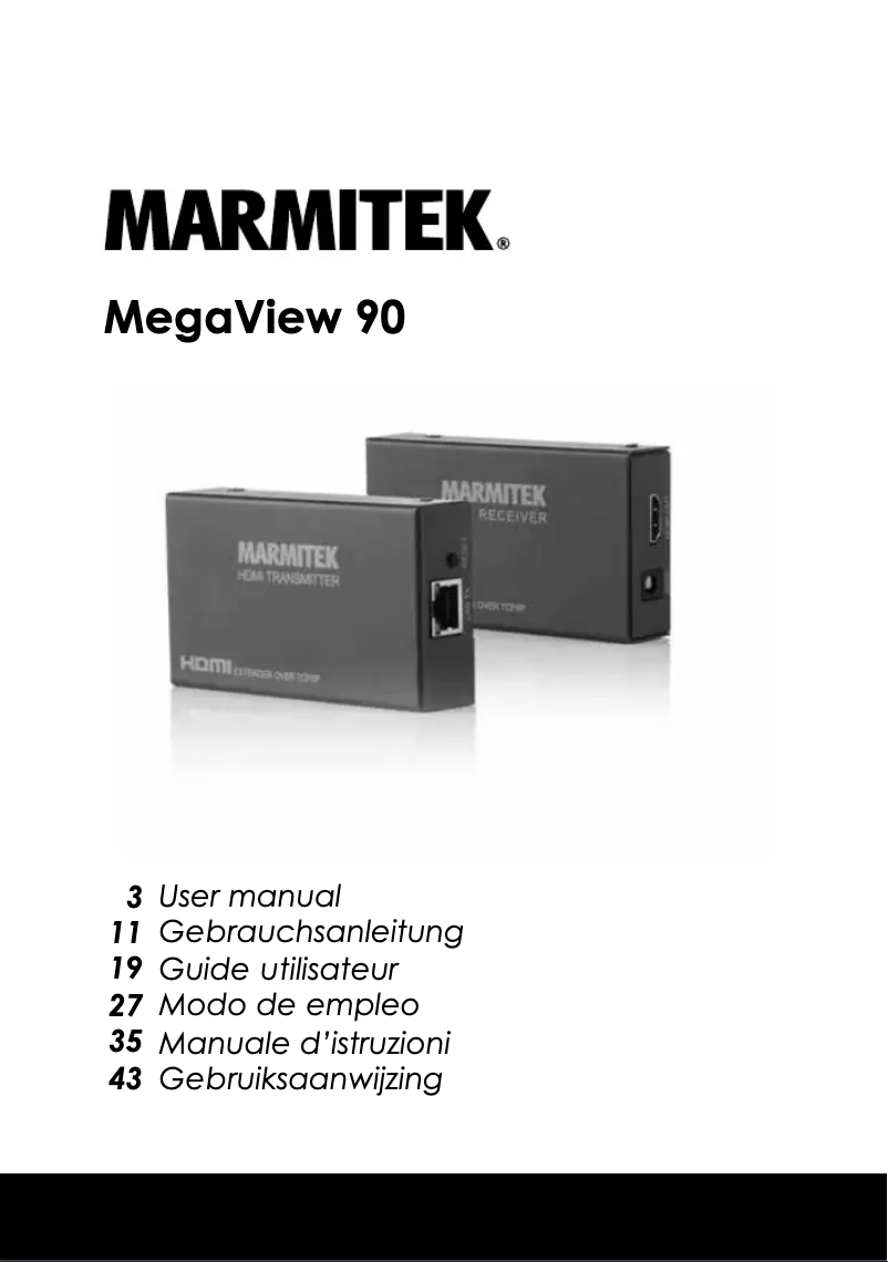 Page n°1 - Manuel utilisateur Marmitek MegaView 90