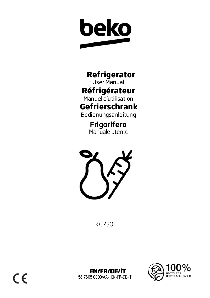 Image de la première page du manuel de l'appareil KG730