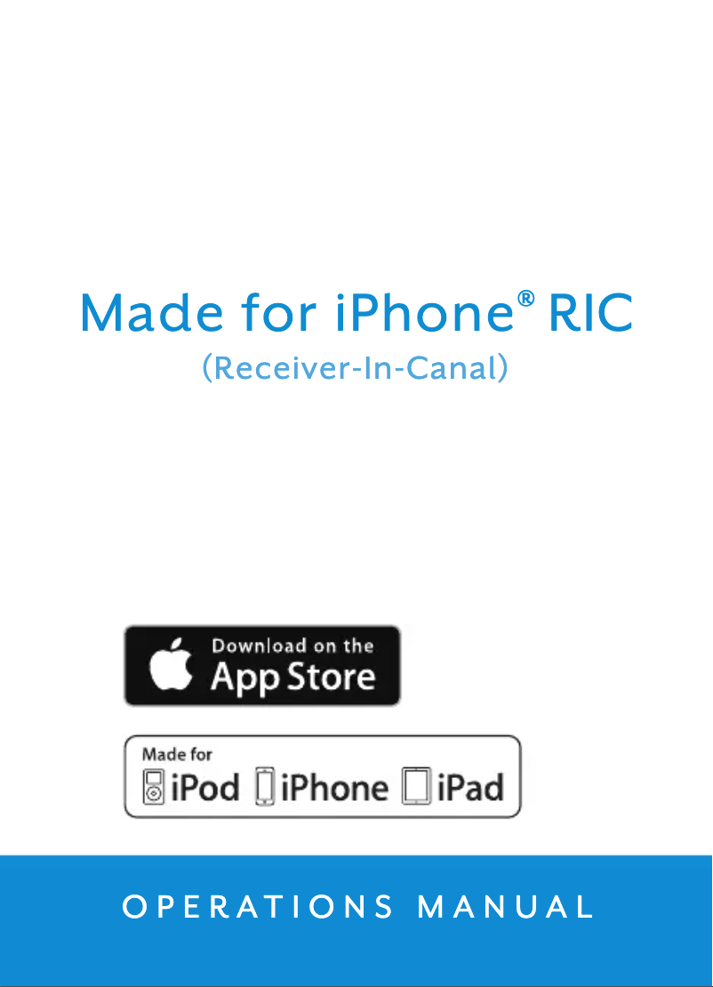 Image de la première page du manuel de l'appareil Made for iPhone RIC