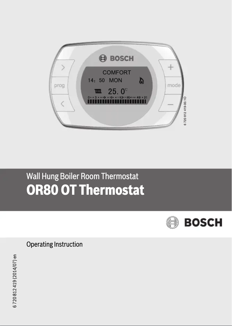 Page n°1 - Manuel utilisateur Bosch OR80 OT