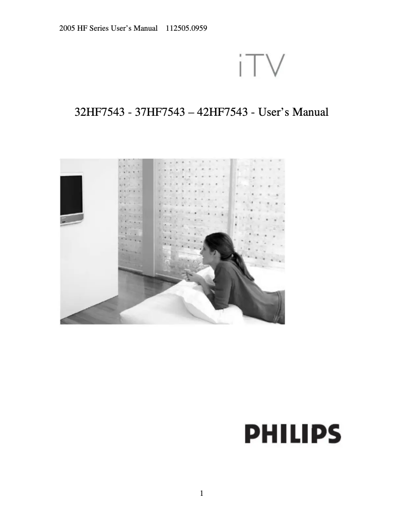 Image de la première page du manuel de l'appareil 42HF7543