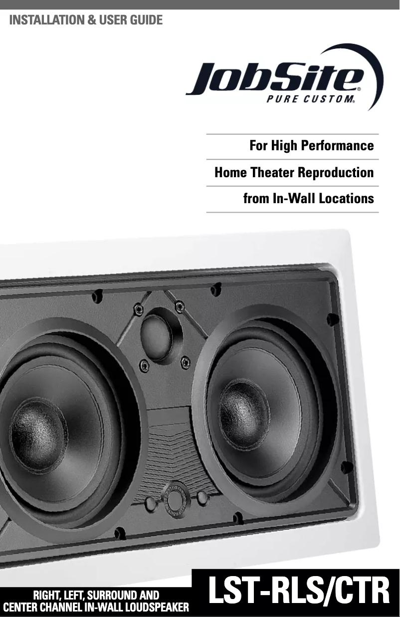 Page 1 de la notice Manuel utilisateur JobSite LST-CTR