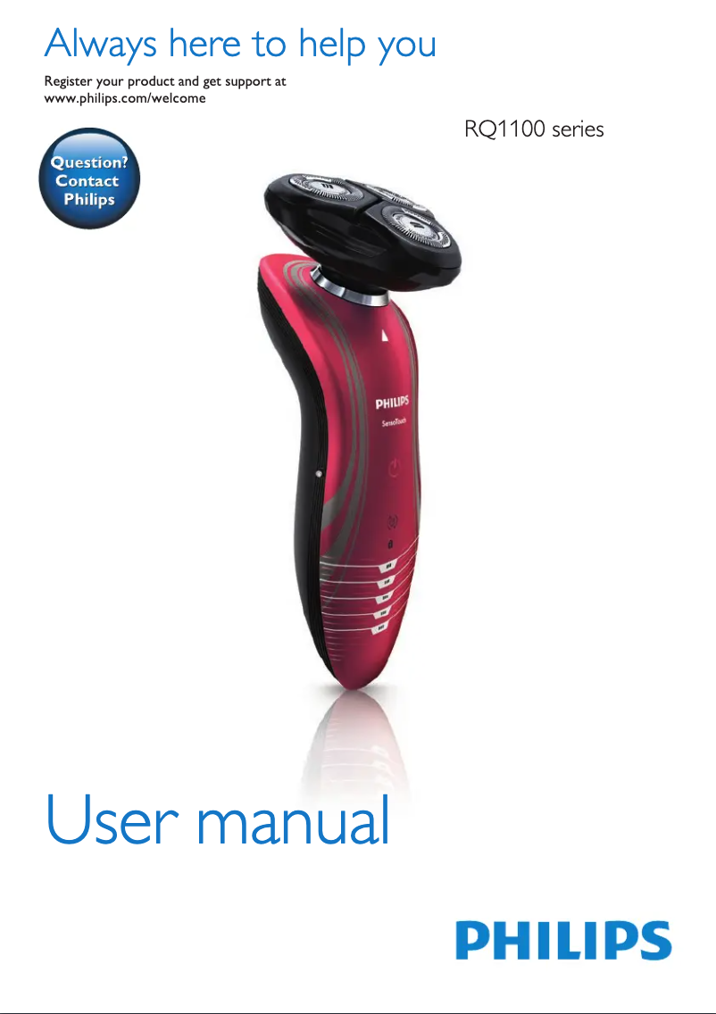 Page n°1 - Manuel utilisateur Philips Series 7000 SensoTouch RQ1180