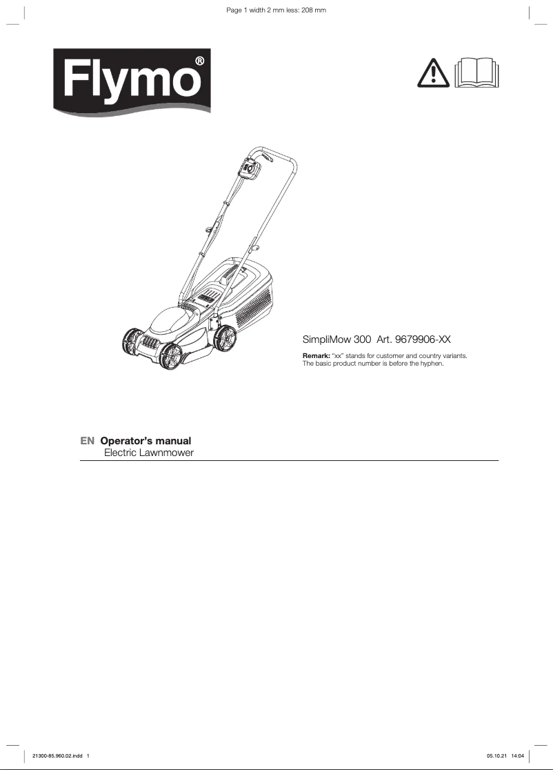 Page 1 de la notice Manuel utilisateur Flymo SimpliMow 300