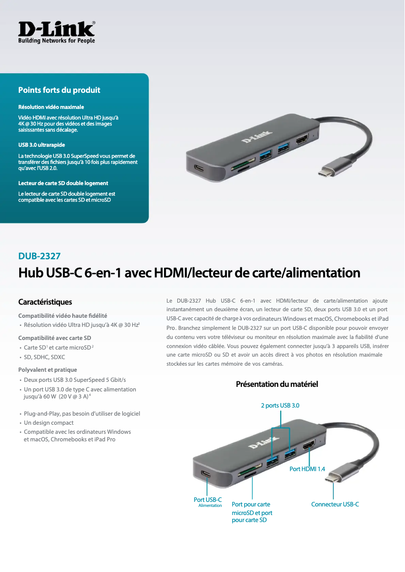 Image de la première page du manuel de l'appareil DUB-2327