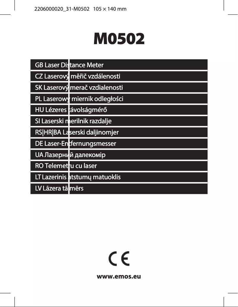 Page n°1 - Manuel utilisateur Emos M0502