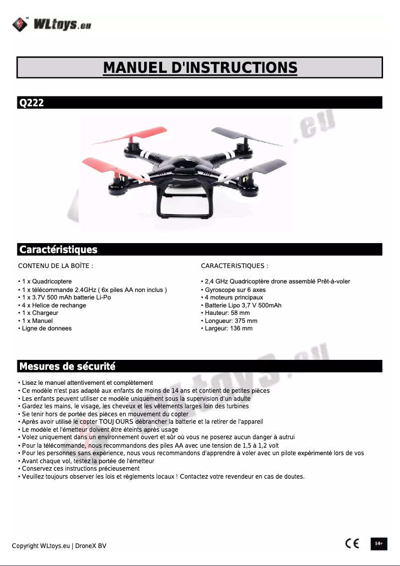 Image de la première page du manuel de l'appareil Q222G - Spaceship