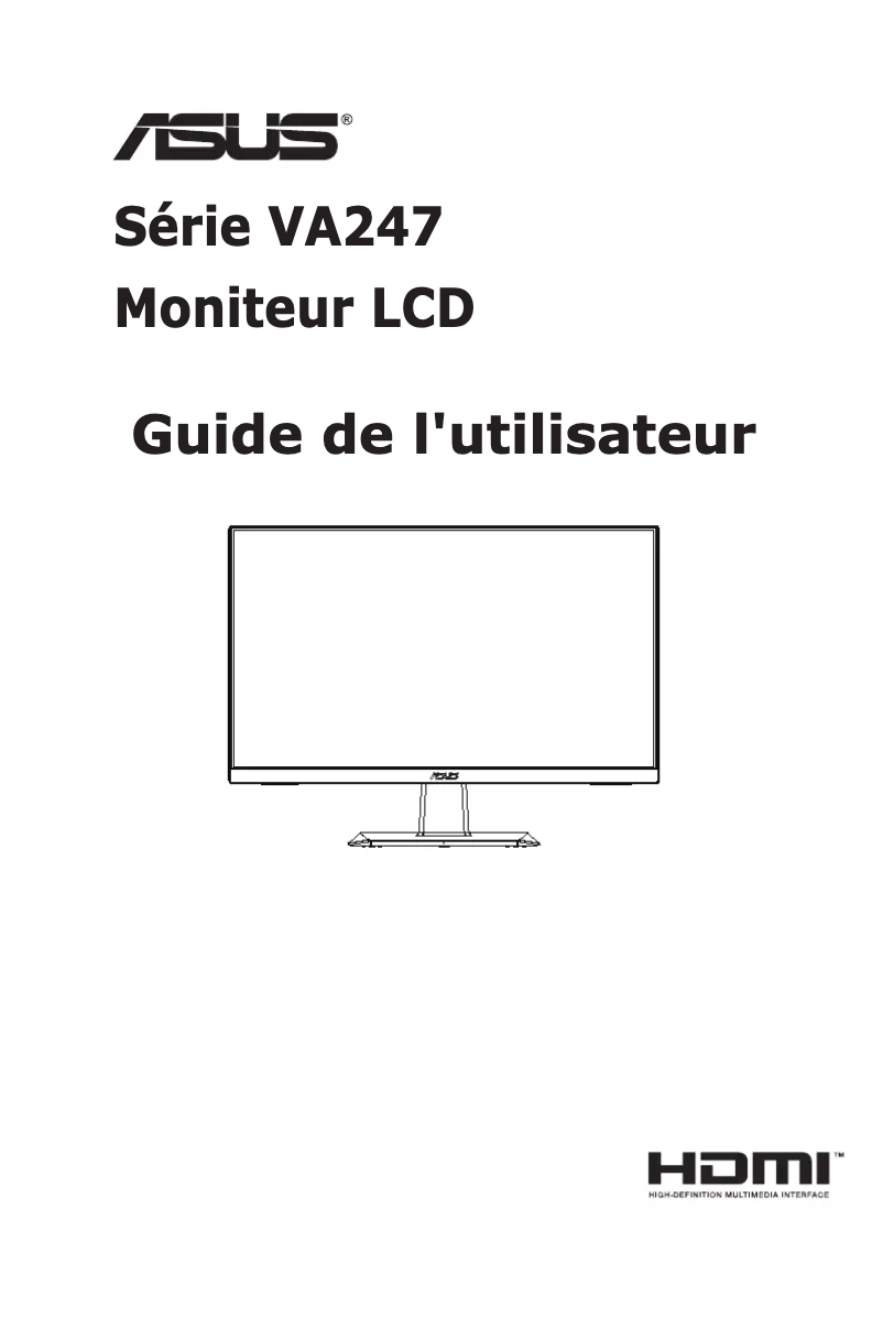 Page 1 de la notice Manuel utilisateur Asus VA247HE