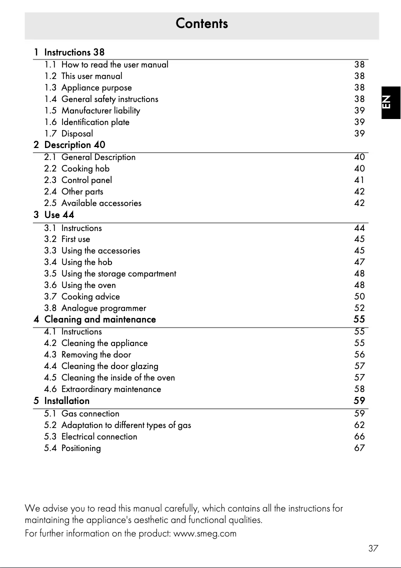 Page n°1 - Manuel utilisateur Smeg CC9GPX