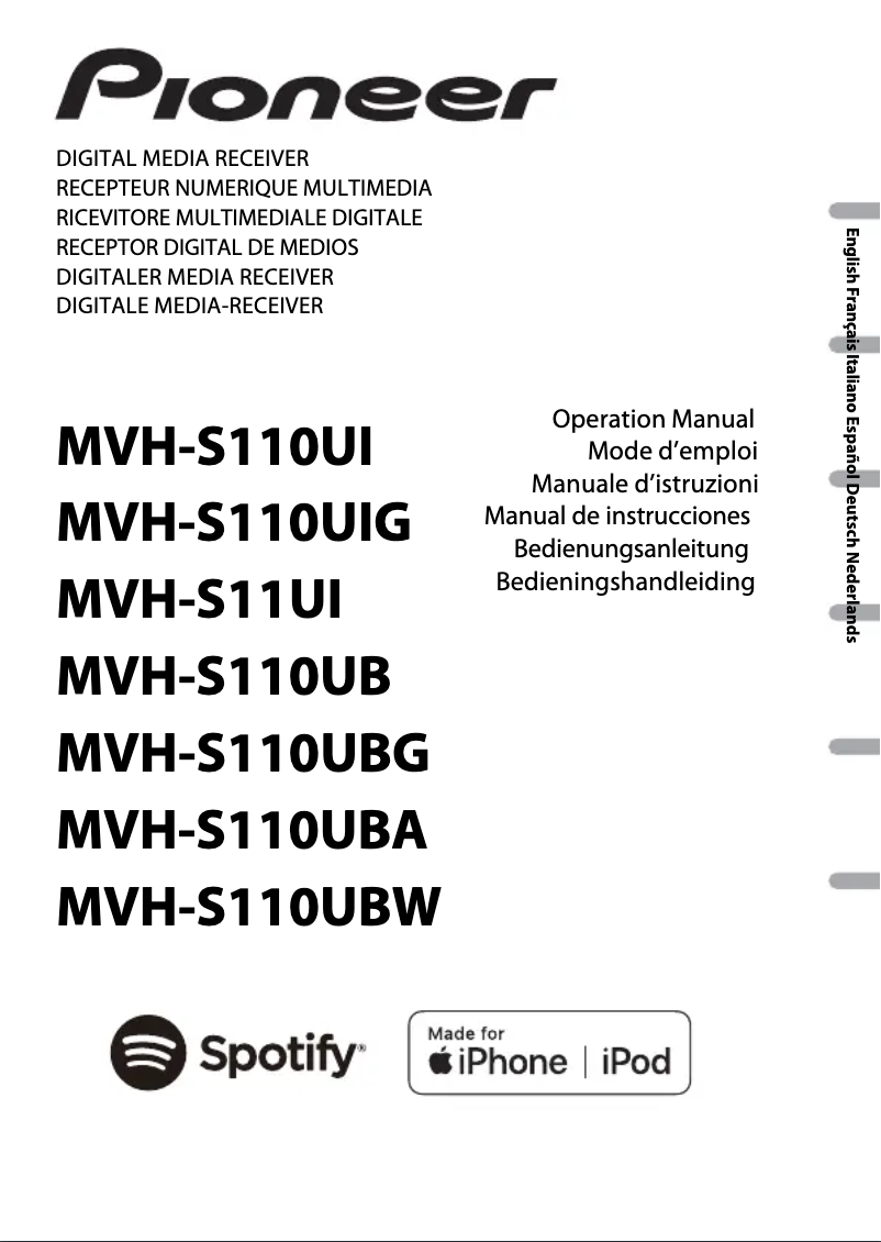 Image de la première page du manuel de l'appareil MVH-S110UB