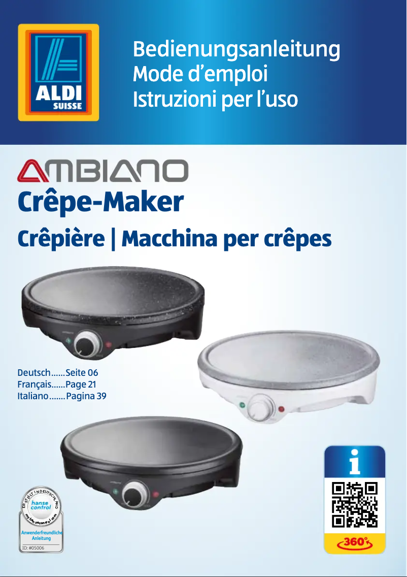 Page 1 de la notice Manuel utilisateur Ambiano GT-CPM-03