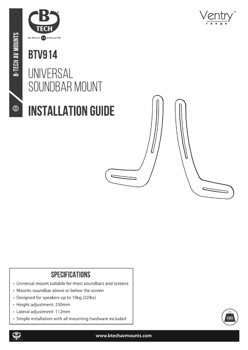 Page 1 de la notice Guide d'installation B-Tech BTV914