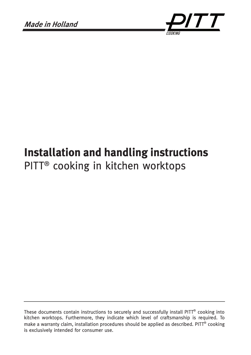 Page n°1 - Guide d'installation PITT AIR-BR