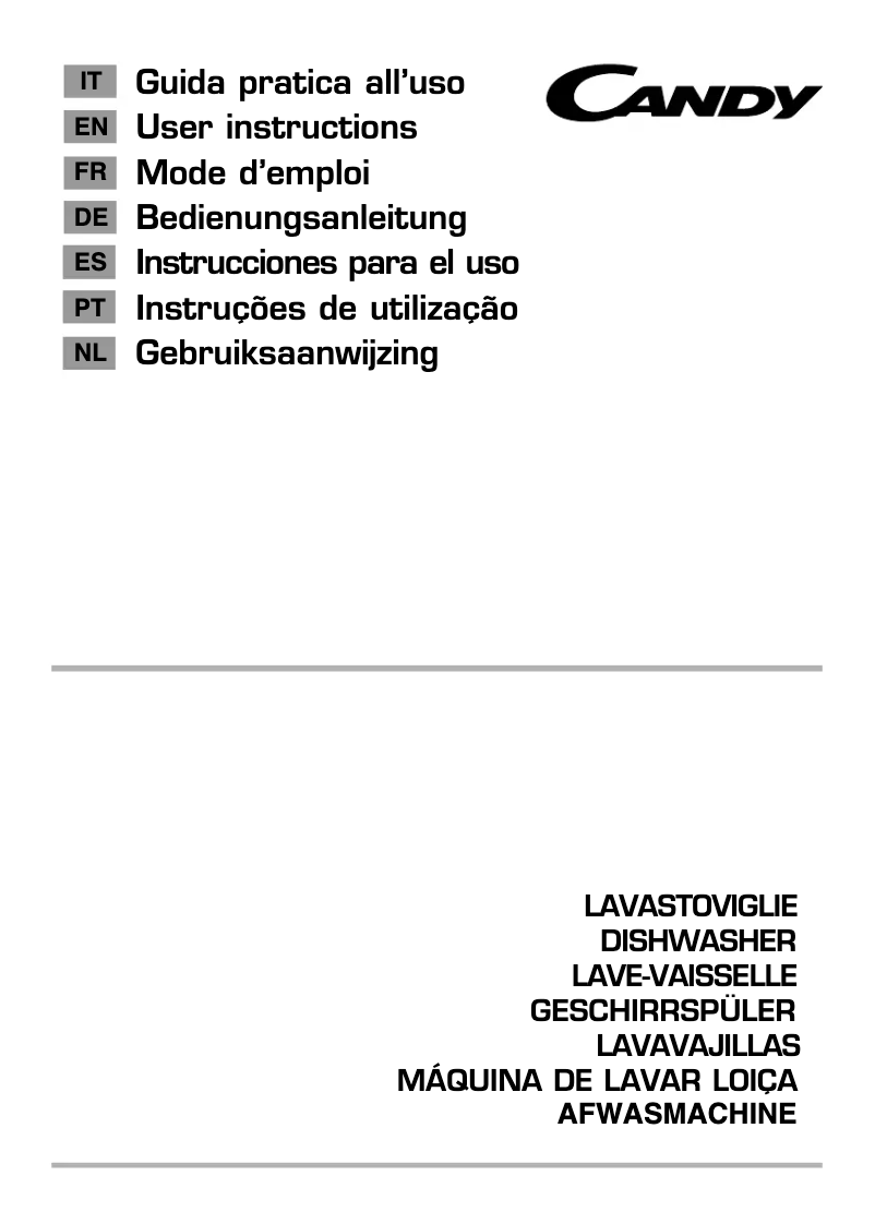 Page 1 de la notice Manuel utilisateur Candy CDI 2DS523