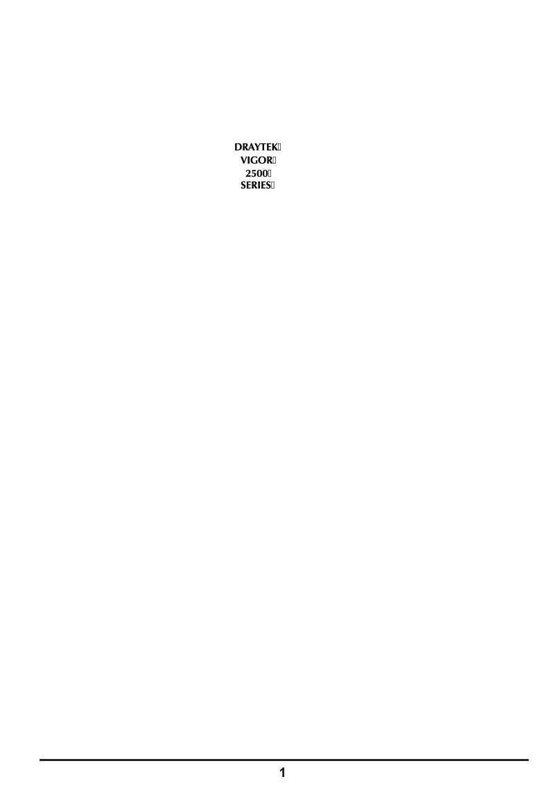 Page 1 de la notice Manuel utilisateur Draytek Vigor 2500