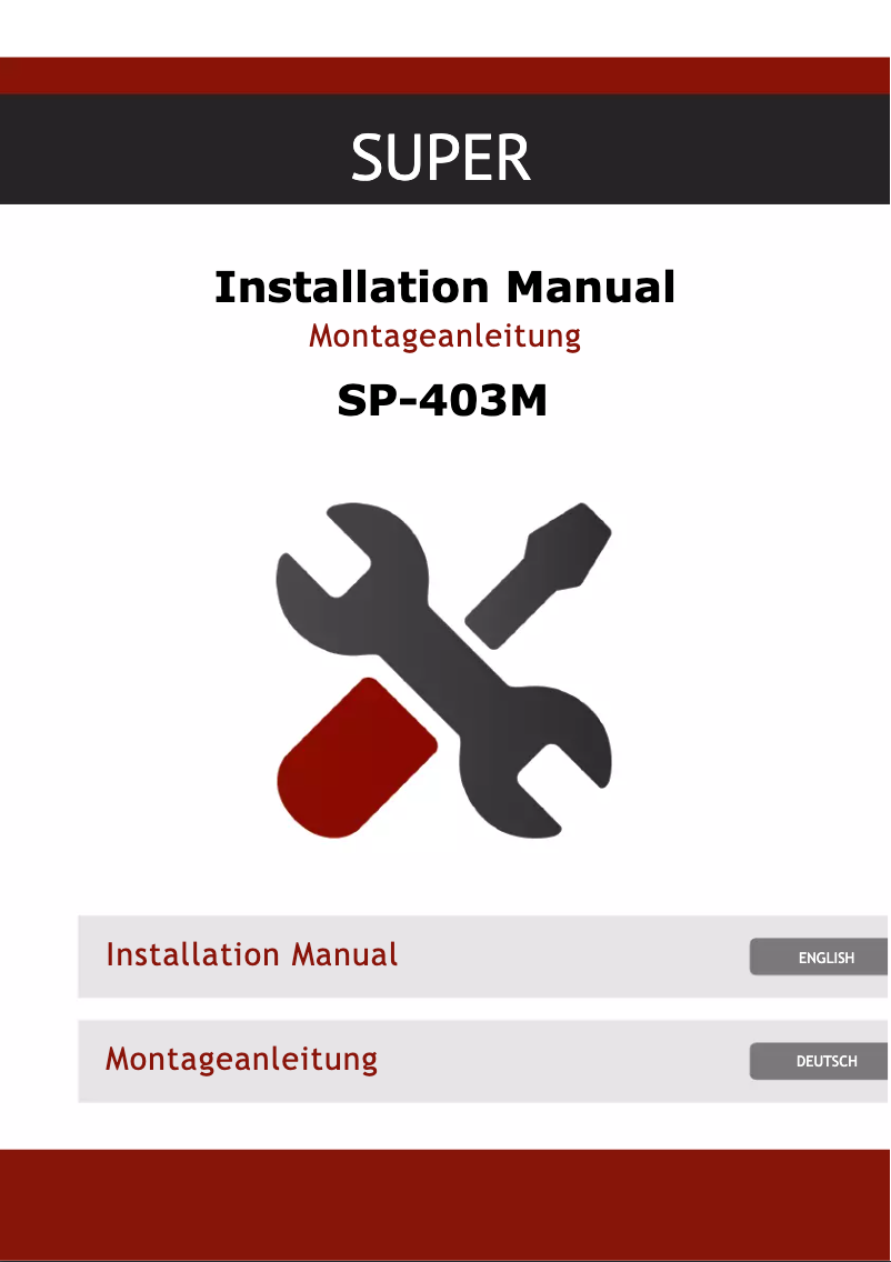 Image de la première page du manuel de l'appareil SP-403M Super
