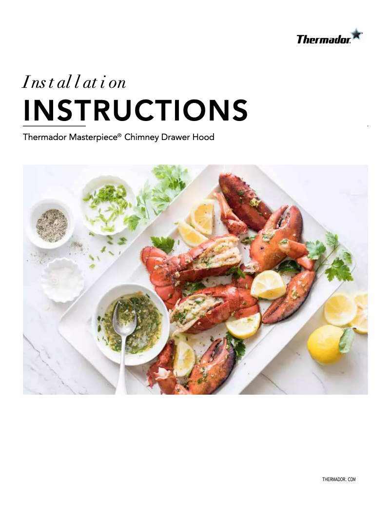 Page 1 de la notice Guide d'installation Thermador HDDB36WS