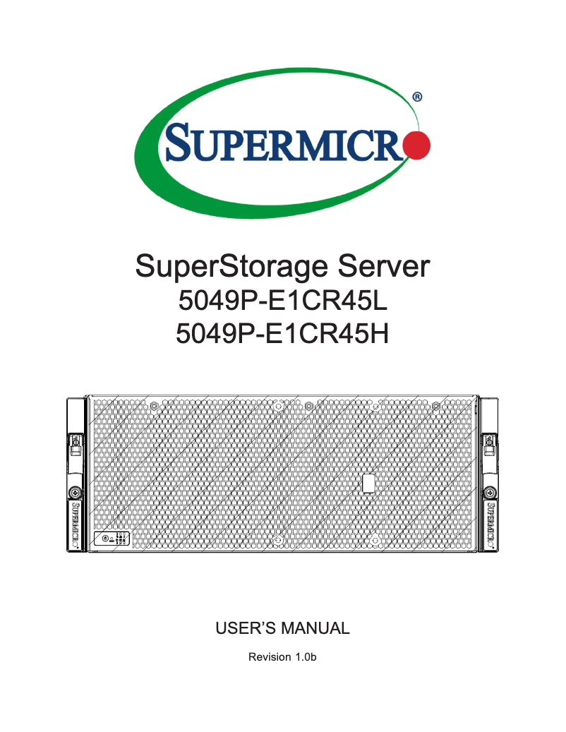 Image de la première page du manuel de l'appareil SuperStorage 5049P-E1CR45H