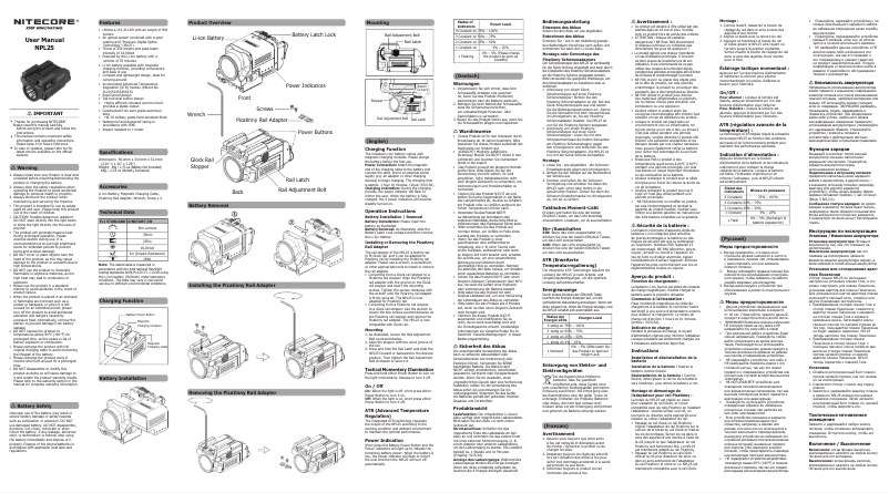 Página 1 del manual Manual de usuario Nitecore NPL25
