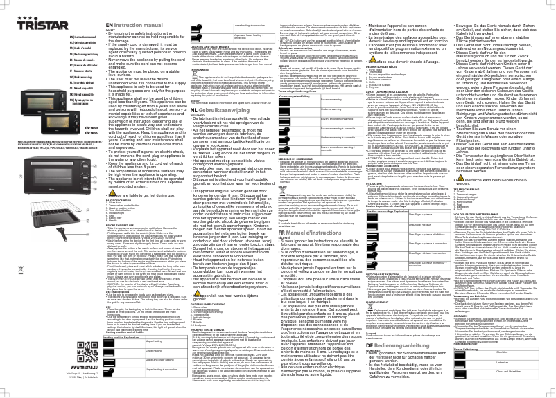 Page 1 de la notice Manuel utilisateur TriStar OV-3635