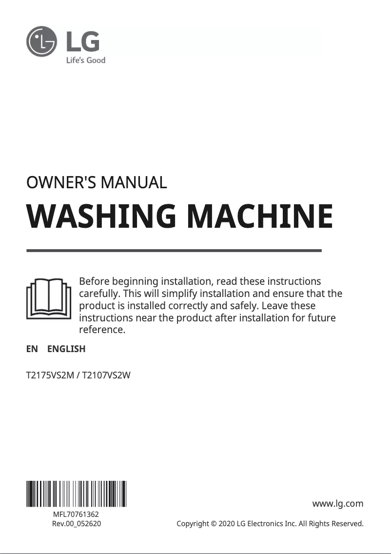 Imagen de la primera página del manual del dispositivo T2107VS2W