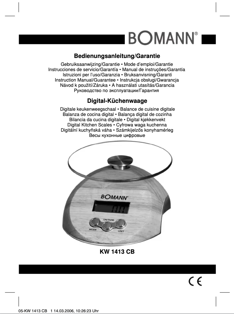 Image de la première page du manuel de l'appareil KW 1413 CB