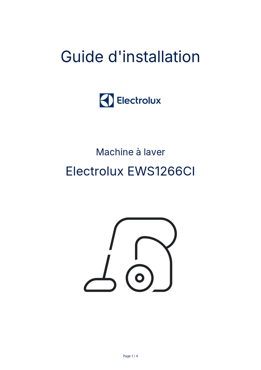 Image de la première page du manuel de l'appareil EWS1266CI