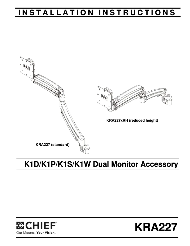 Page 1 of the manual User Manual Chief KRA227