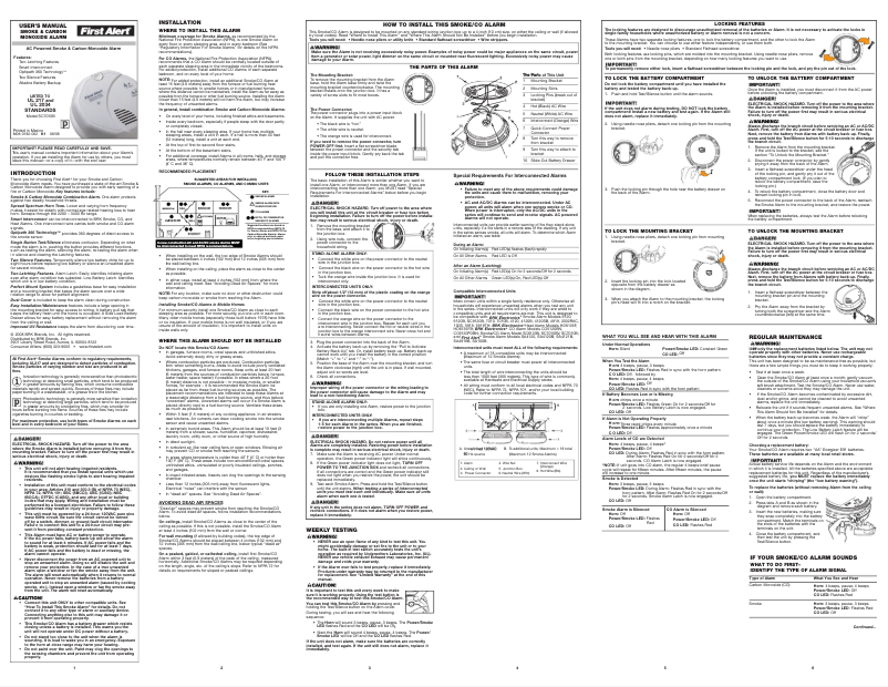 Page n°1 - Manuel utilisateur First Alert SC7010B