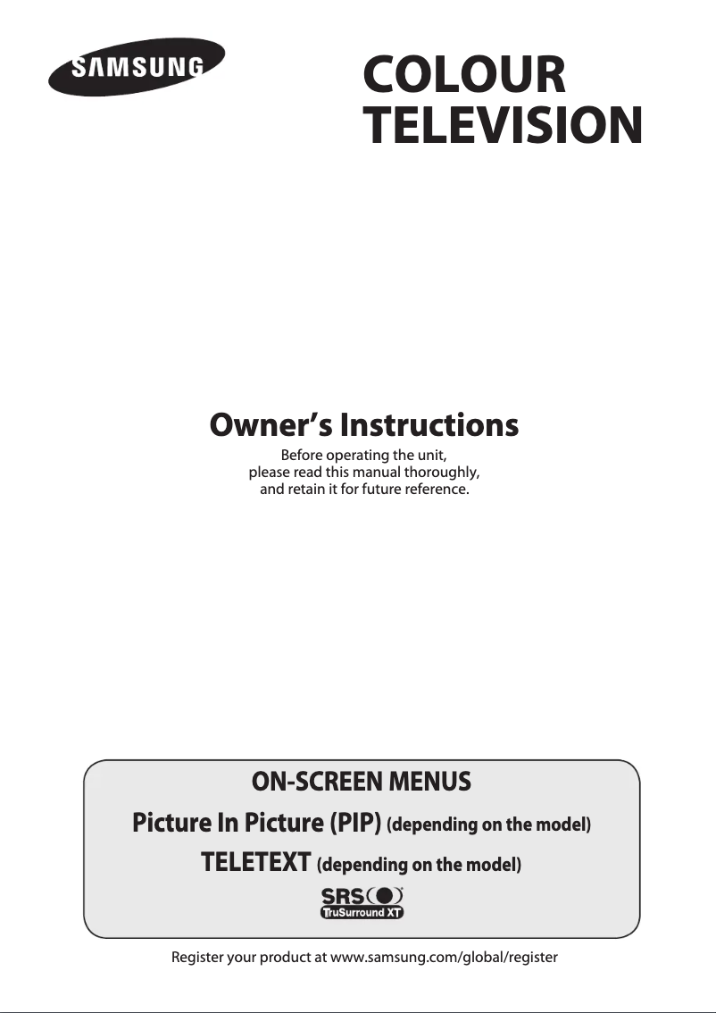 Page 1 de la notice Manuel utilisateur Samsung WS-32Z409T